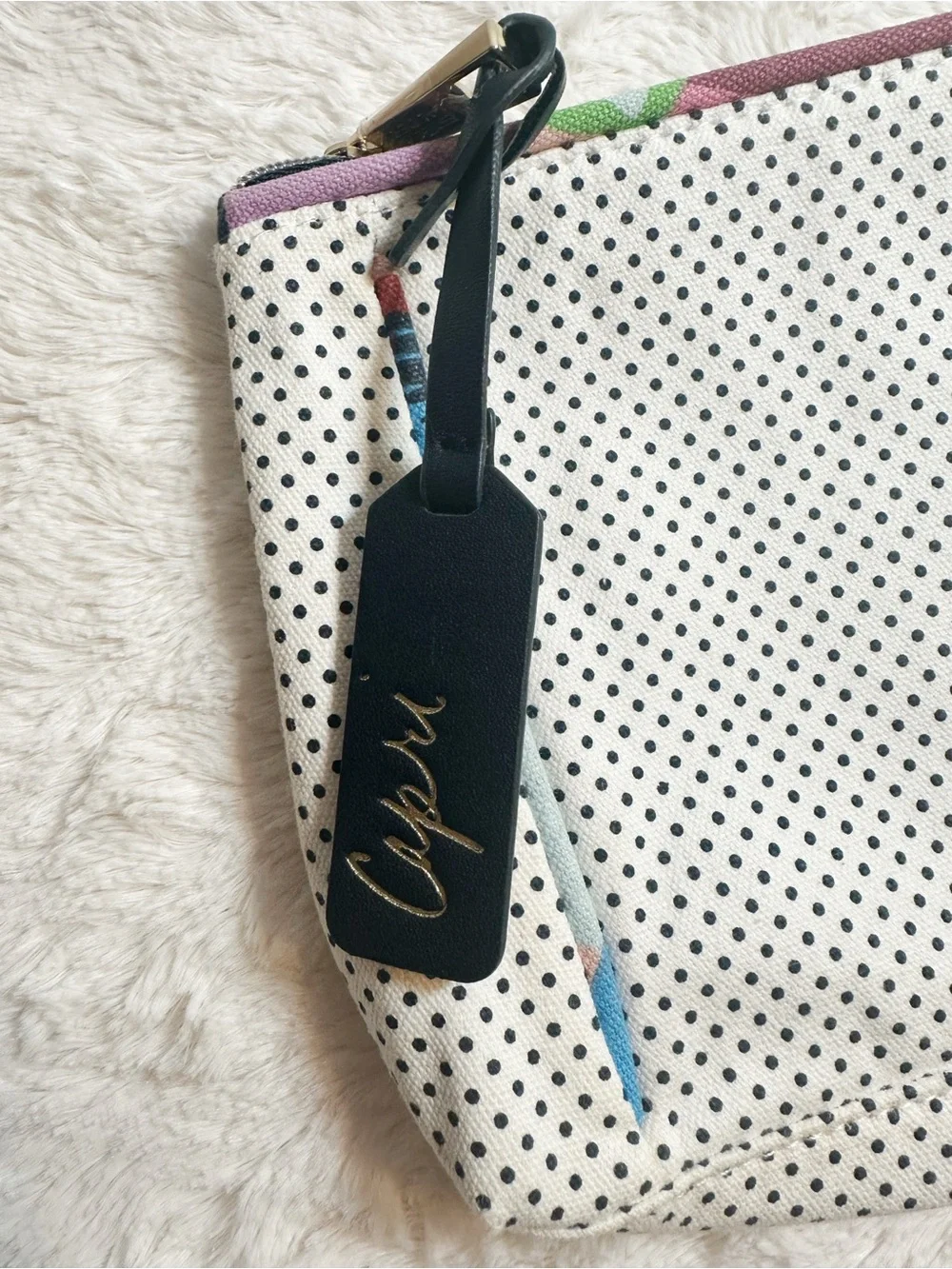 Estée Lauder Capri White Polka Dot Cosmetic Case